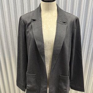 Matty M Women's Charcoal Houndstooth Open Blazer
